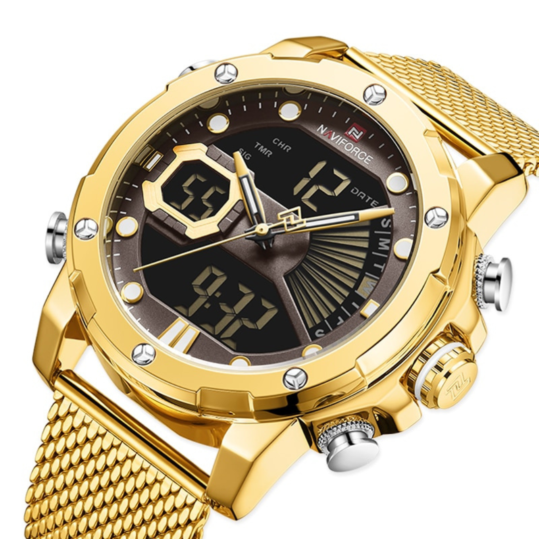 Relógio Naviforce Pulseira de Aço Flexível Velavue