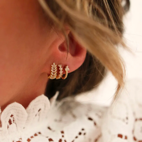Conjunto Piercing Dourado com Cristais de Zircônia 3pçs Velavue