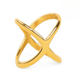 Anel X Banhado Ouro 18k Velavue