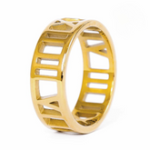 Anel Numeral Romano Banhado a Ouro 18K Velavue