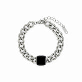 Pulseira Grossa com Pedra de Onix Velavue