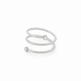 Anel Espiral com Zircônia Prata Velavue