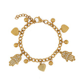 Pulseira Pingente Hamsa Banhado a Ouro 18k Velavue