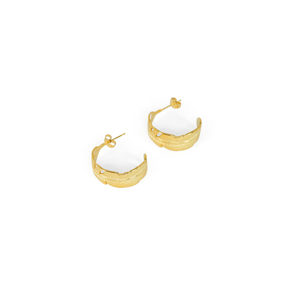 Brincos de Argola de Pena Banhado a ouro 18K Velavue