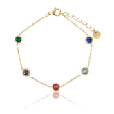 Pulseira com Zircônias Coloridas Velavue
