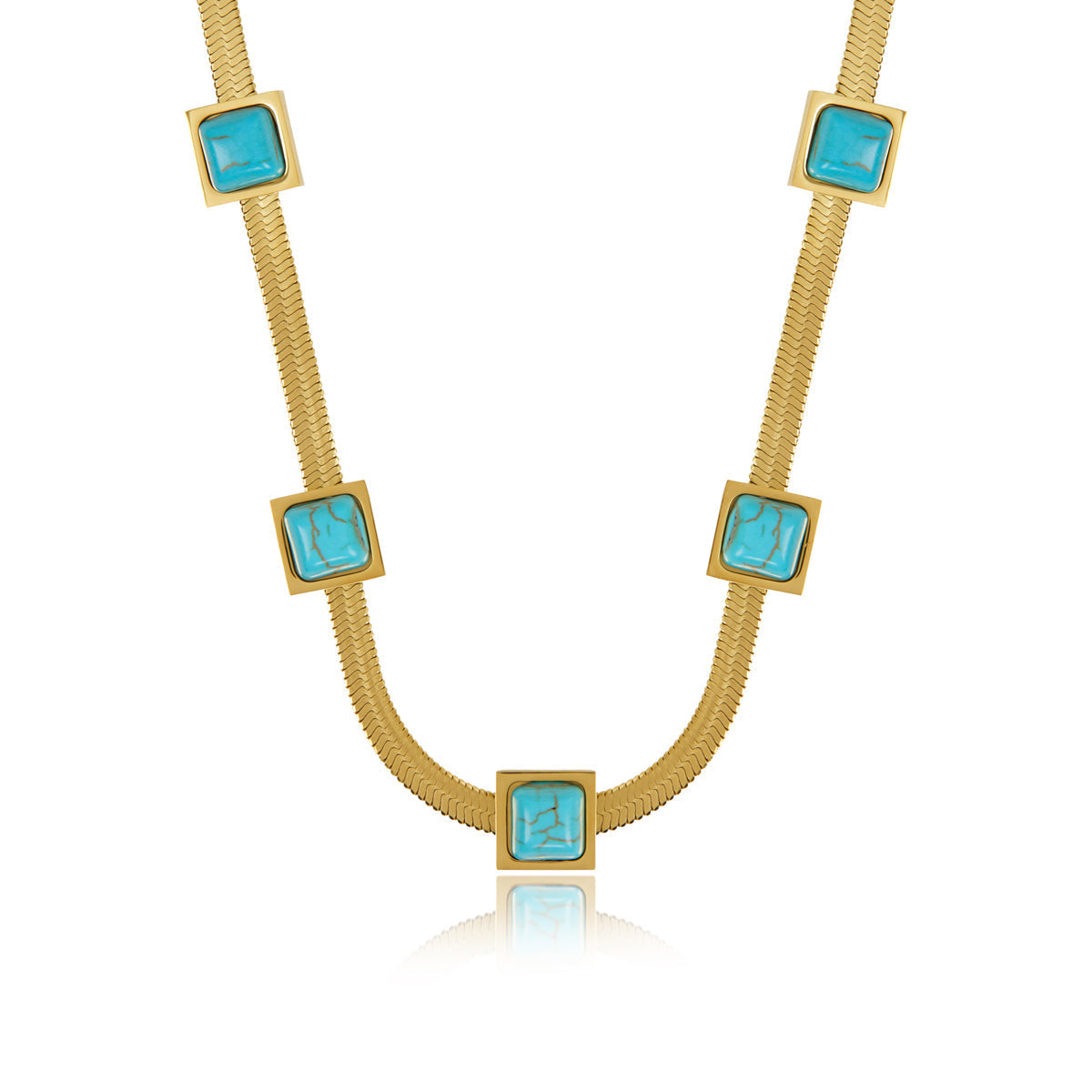 Colar com Pedras Naturais Banhado a Ouro 18K Velavue