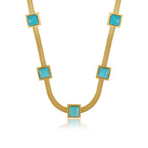 Colar com Pedras Naturais Banhado a Ouro 18K Velavue