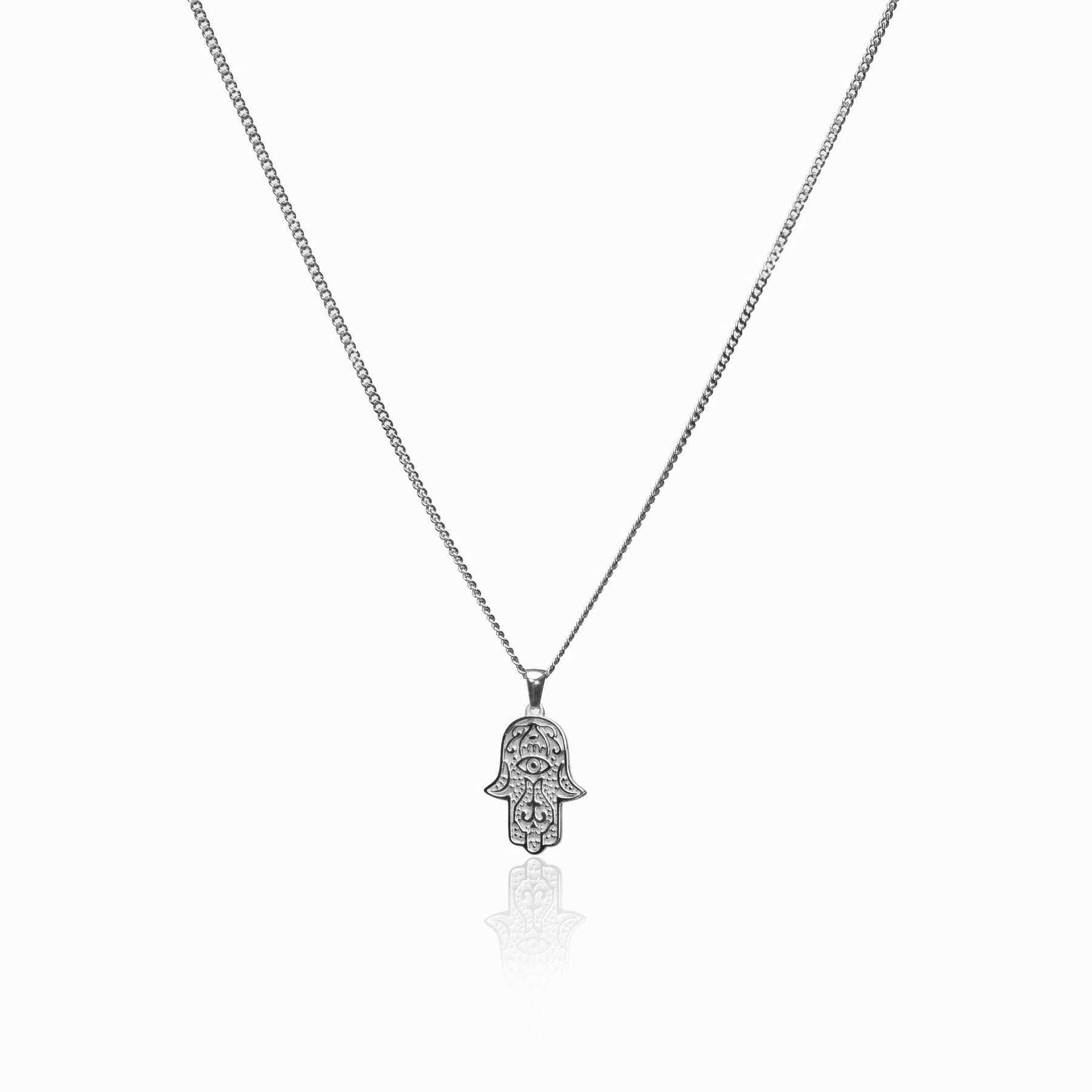 Colar Pingente Mão Hamsa Prata Velavue
