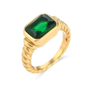 Anel Saphira com Pedra de Zircônia Verde Velavue