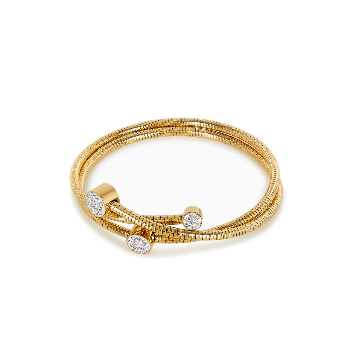 Bracelete Espiral com Pedras de Zircônia Velavue