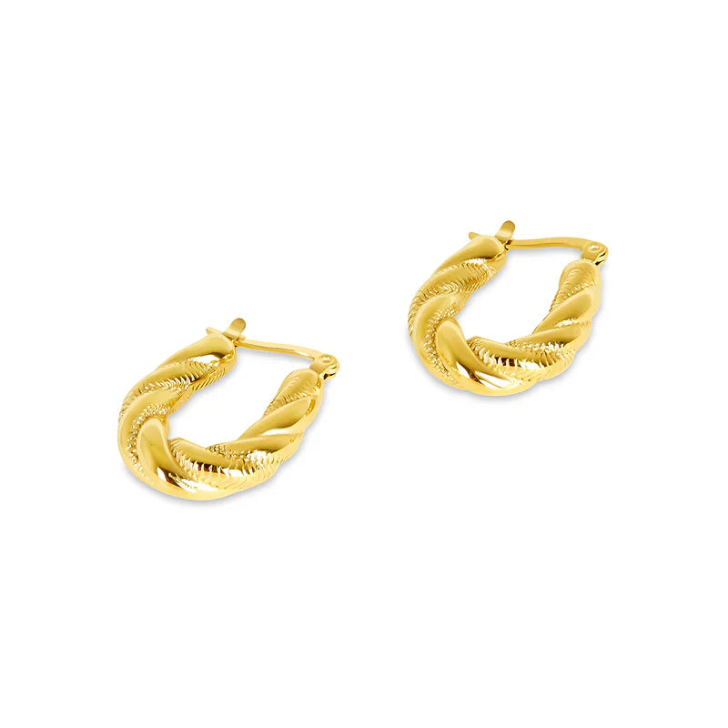 Brincos Argola Torcido Banhado a Ouro 18k Velavue