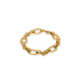 Pulseira de Corrente Texturizada Banhada a Ouro 18k Velavue