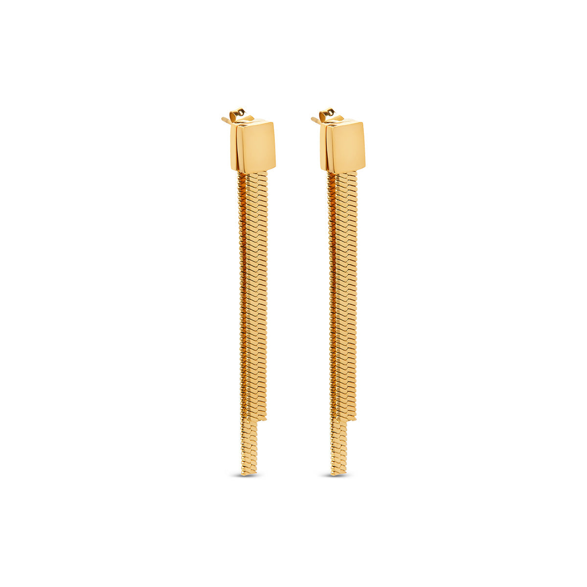 Brincos Longo Luxor Banhado a Ouro 18k Velavue