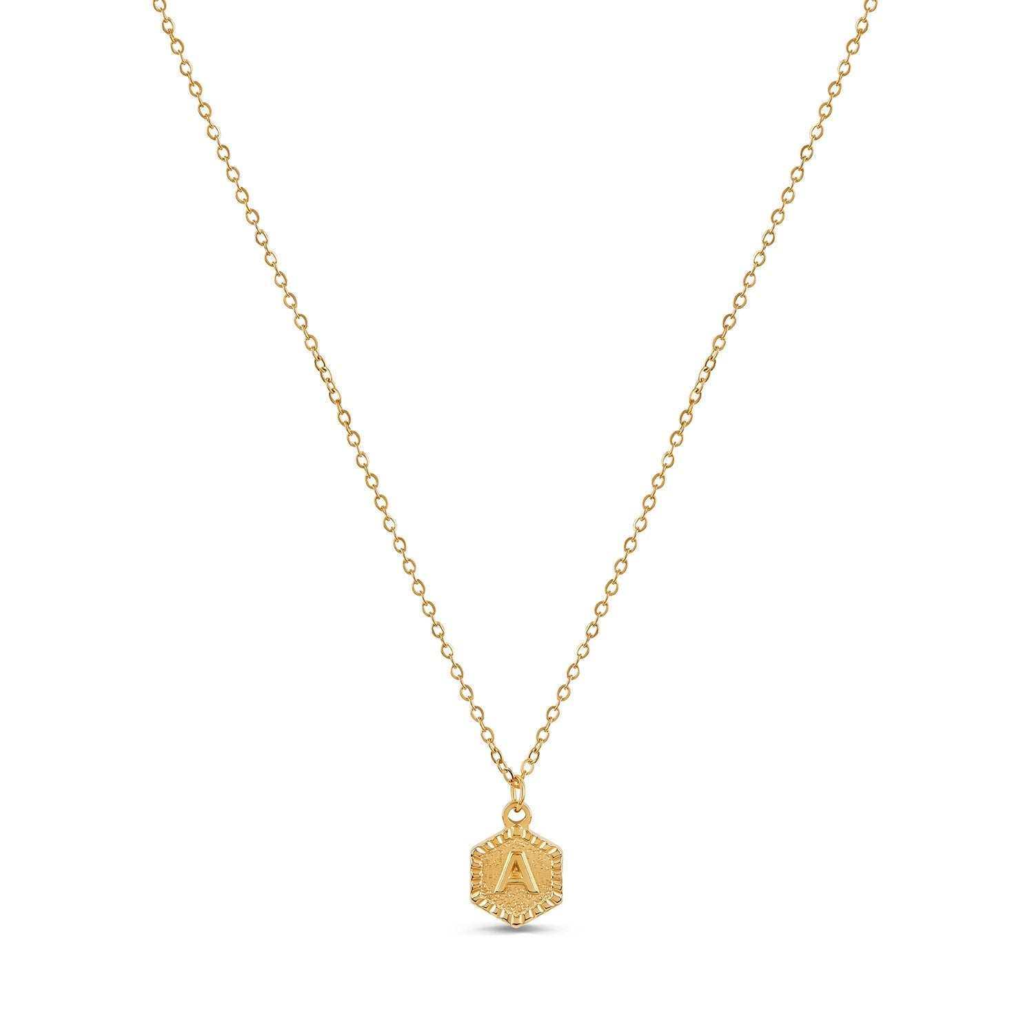 Colar Inicial Hexagonal Banhado a Ouro 18k Velavue