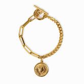 Pulseira Moeda Cent EUA Banhado a Ouro 18K Velavue