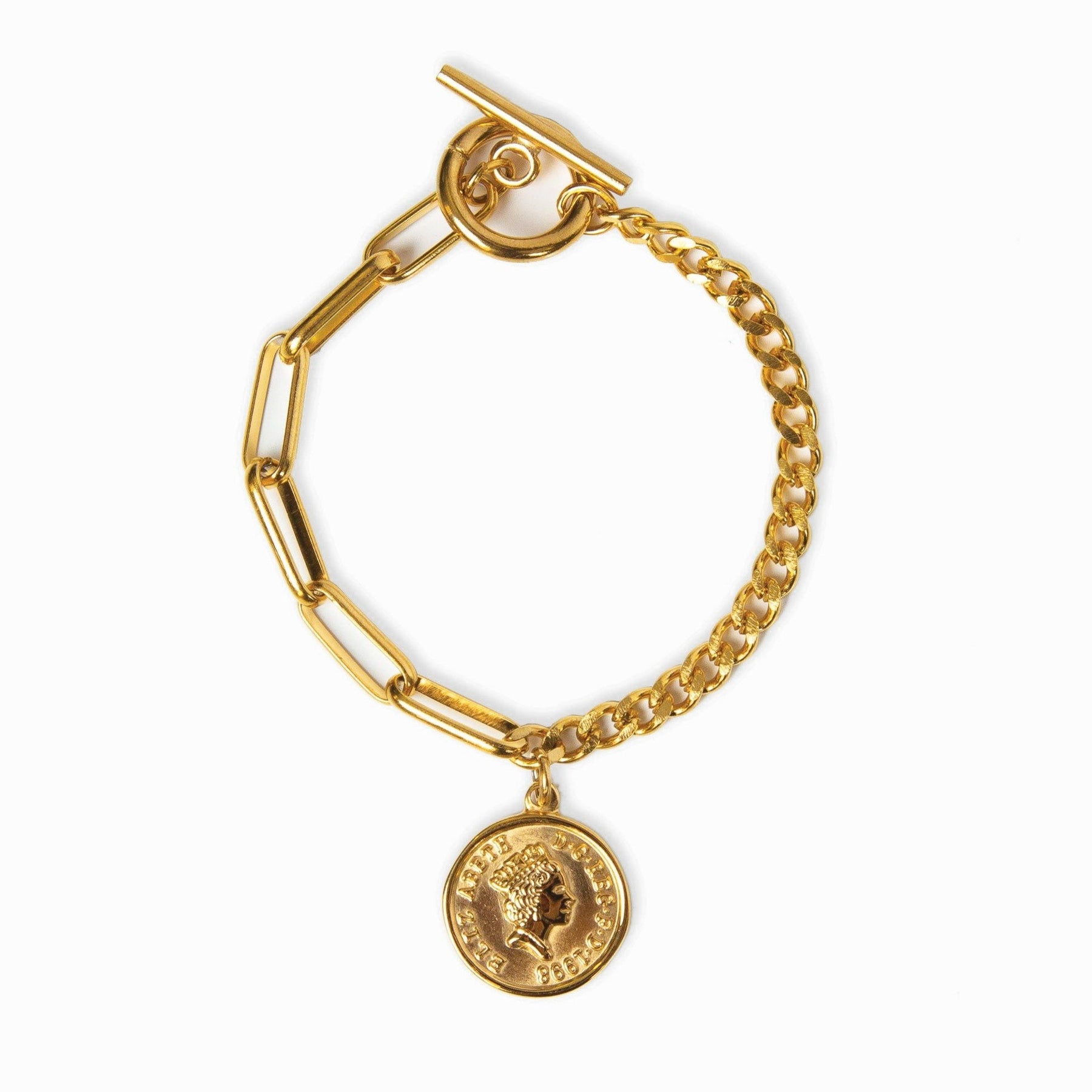 Pulseira Moeda Cent EUA Banhado a Ouro 18K Velavue