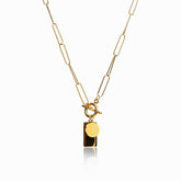 Colar Com Pingente Duplo Banhado a Ouro 18k Velavue