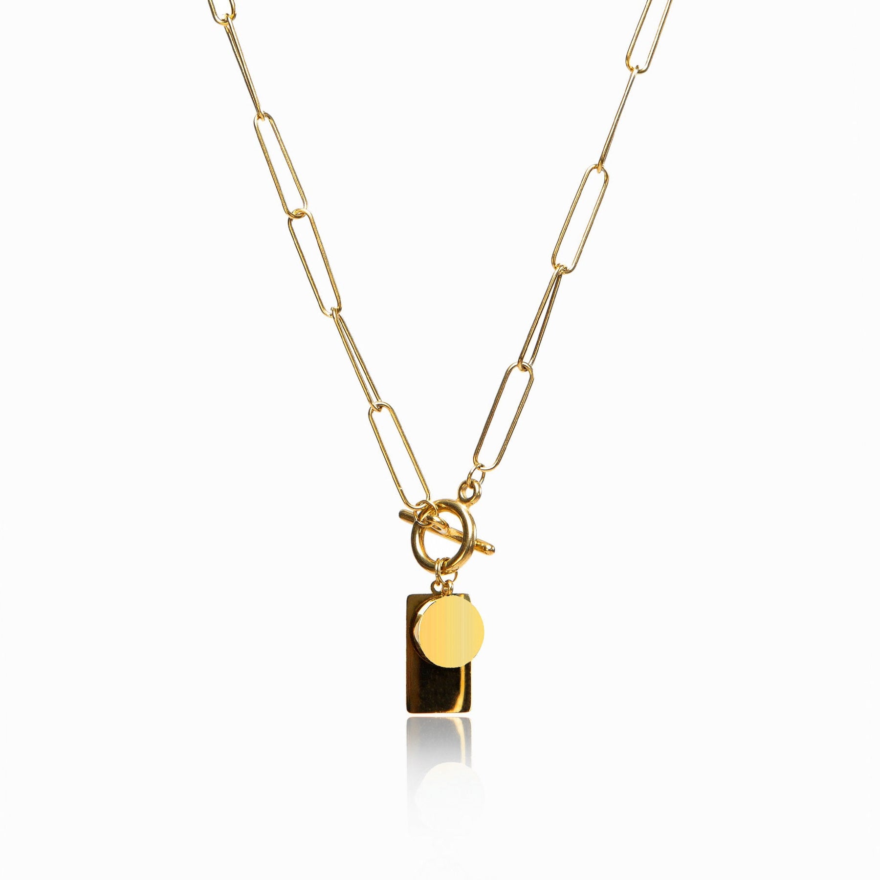 Colar Com Pingente Duplo Banhado a Ouro 18k Velavue