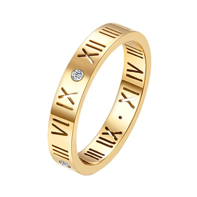 Anel Romano Banhado em Ouro 18k Velavue