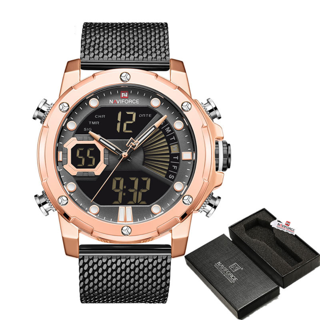 Relógio Naviforce Pulseira de Aço Flexível Velavue
