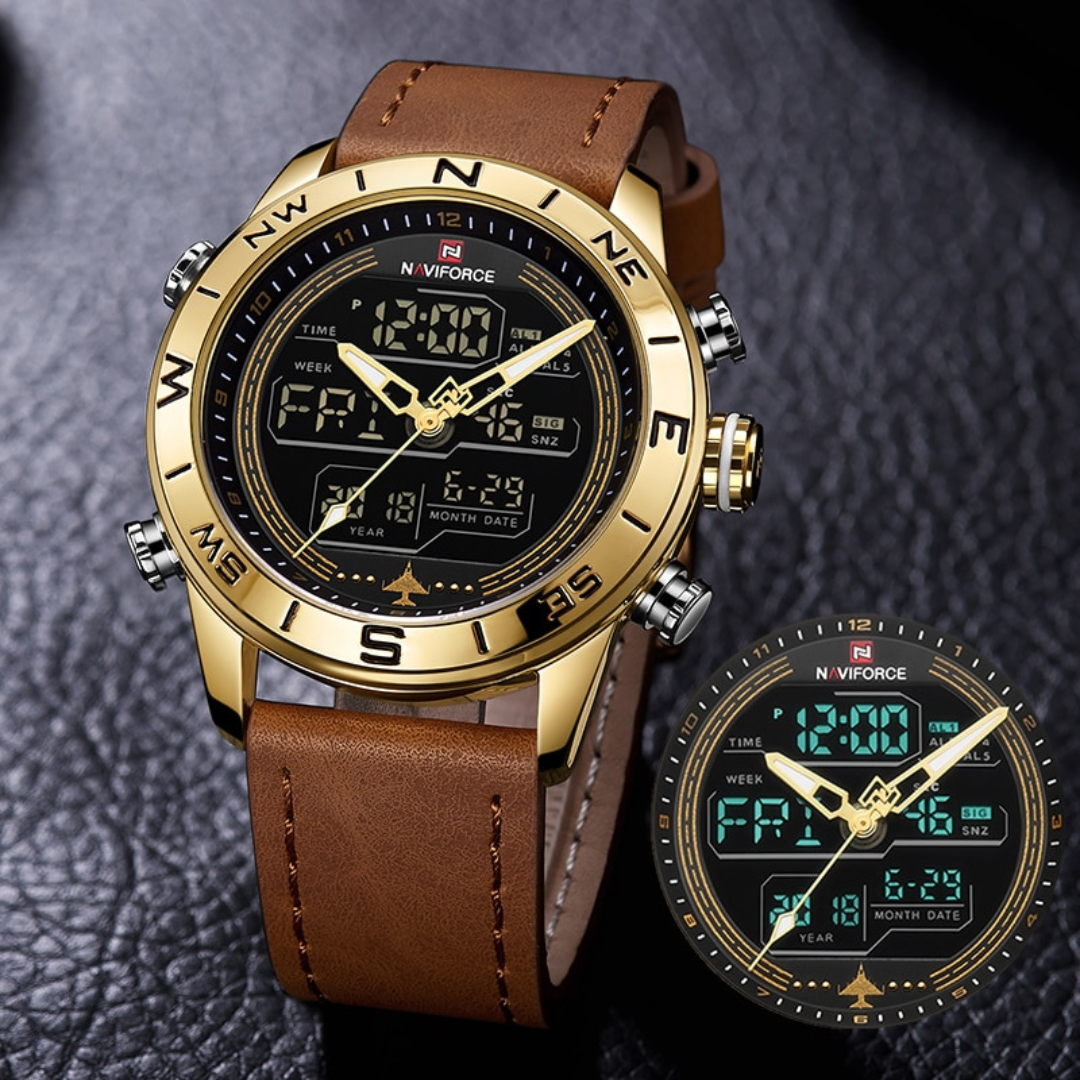 Relógio Naviforce Luxury Pulseira de Couro Velavue