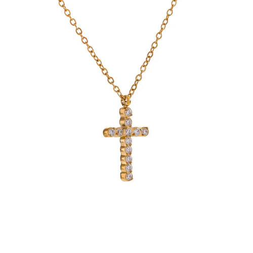 Colar com Pingente Cruz com Zircônia Velavue