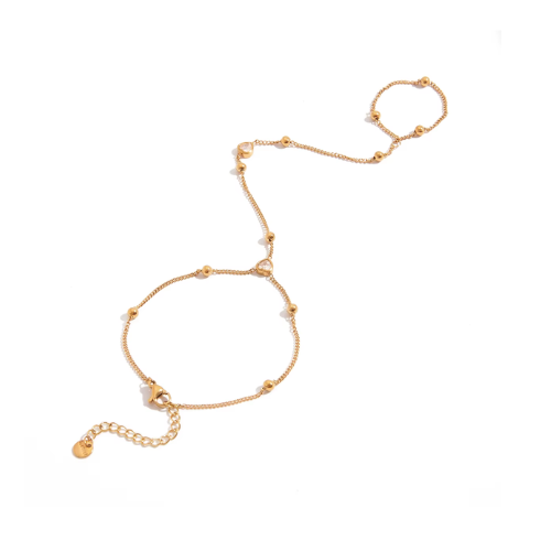 Pulseira de Dedo Coração com Zircônia Banhado a Ouro 18K Velavue