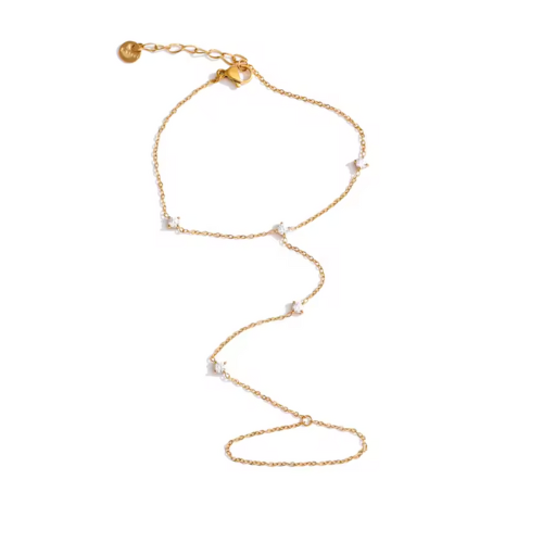 Pulseira de Dedocom Zircônia Banhado a Ouro 18K Velavue