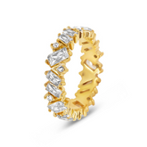Anel Paris Cravejado com Zircônia Banhado a Ouro 18K Velavue