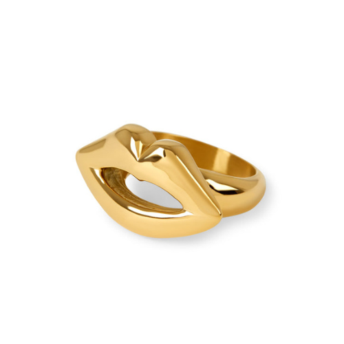 Anel Boca Banhado a Ouro 18k Velavue