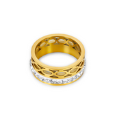 Anel Mosaico com Zircônia Banhado a Ouro 18K Velavue