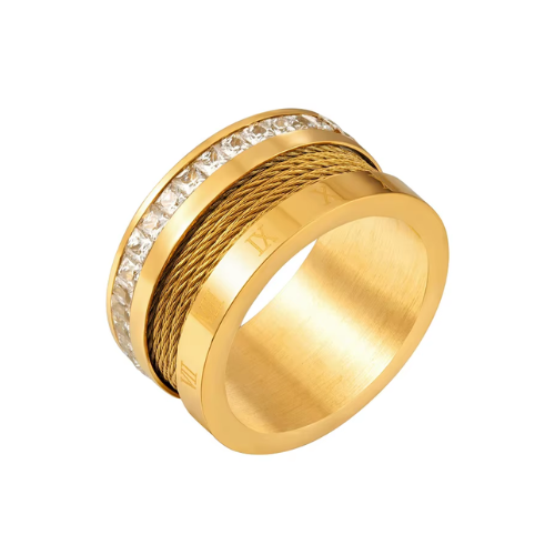 Anel Lisboa Banhado a Ouro 18K Velavue