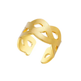 Anel Formato de Ondas Banhado a Ouro 18k Velavue