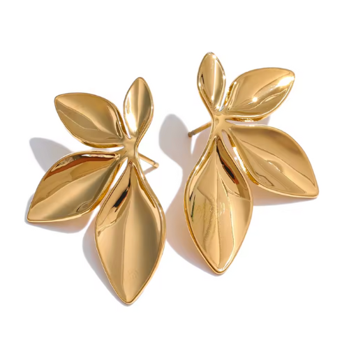 Brinco Folha Banhado a Ouro 18k Velavue