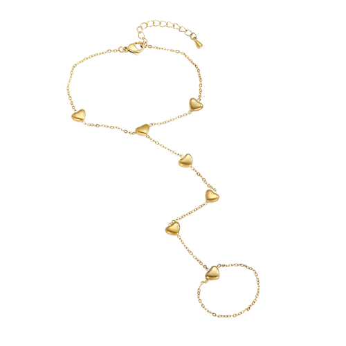 Pulseira de Dedo Coração Banhado a Ouro 18k Velavue