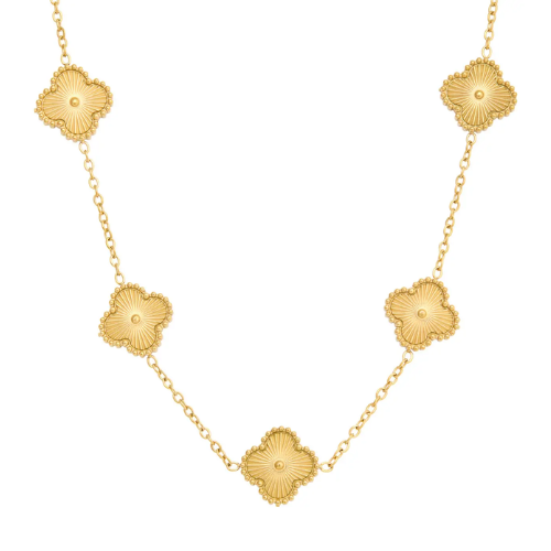 Colar Trevo Dourado Banhado a Ouro 18k Velavue
