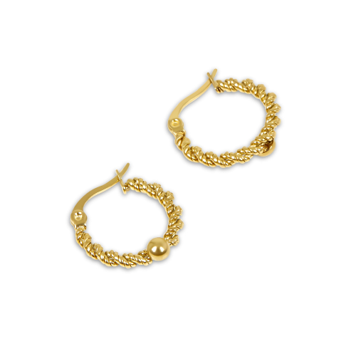 Brinco de Corda Torcida Banhado a Ouro 18K Velavue