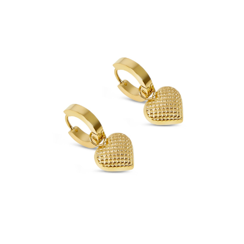 Brinco Pingente Coração Banhado a Ouro 18k Velavue