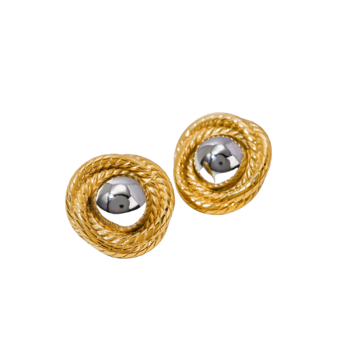 Brinco Lune Dourado e Prata Banhado a Ouro 18K Velavue