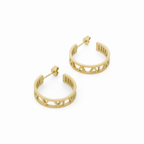 Brinco Argola com Números Romanos Banhado a Ouro 18k Velavue