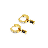 Brinco Dourado com Zircônia e Opala Banhado a Ouro 18K Velavue