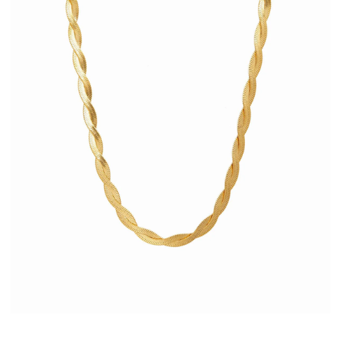 Colar Trançado 2 Camadas Banhado a Ouro 18k Velavue