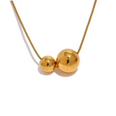 Colar com Pingente Bola Dupla Banhado a Ouro 18k Velavue