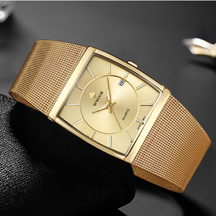 Relógio Velavue com Pulseira de Malha Banhado a ouro 18k