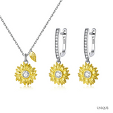 Conjunto Girassol Prata 925 Velavue