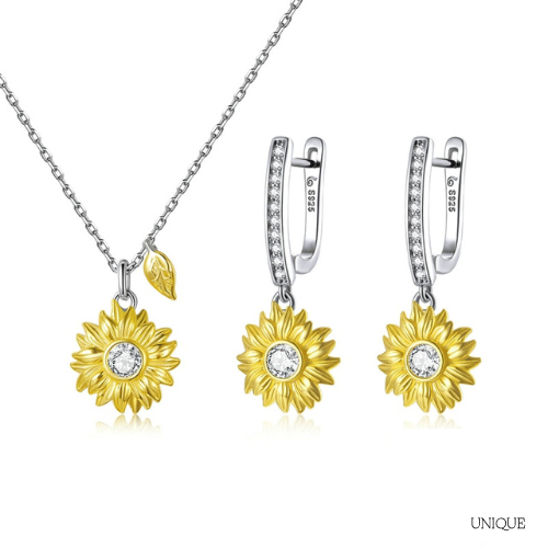 Conjunto Girassol Prata 925 Velavue