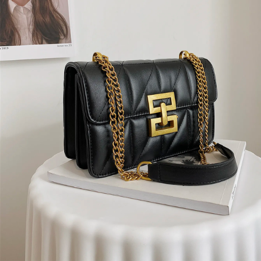 Bolsa de Ombro Detalhes Dourados Velavue