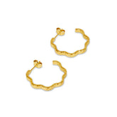 Brincos Asimétricos Texturizados Banhado a ouro 18K Velavue