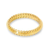 Anel de Folhas Entrelaçadas Banhado a Ouro 18K Velavue
