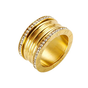 Anel Luxo Romano com Zircônia Velavue